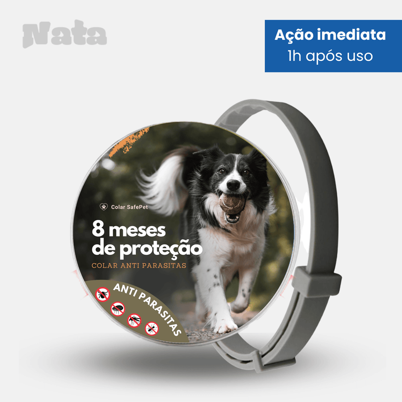 Colar SafePet - Anti Pulgas e Carrapatos [8 Meses de Proteção]